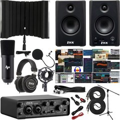 LyxPro 2×2 USB Audio Interface W/Asio Driver, Software, Monitors & Audio Shield