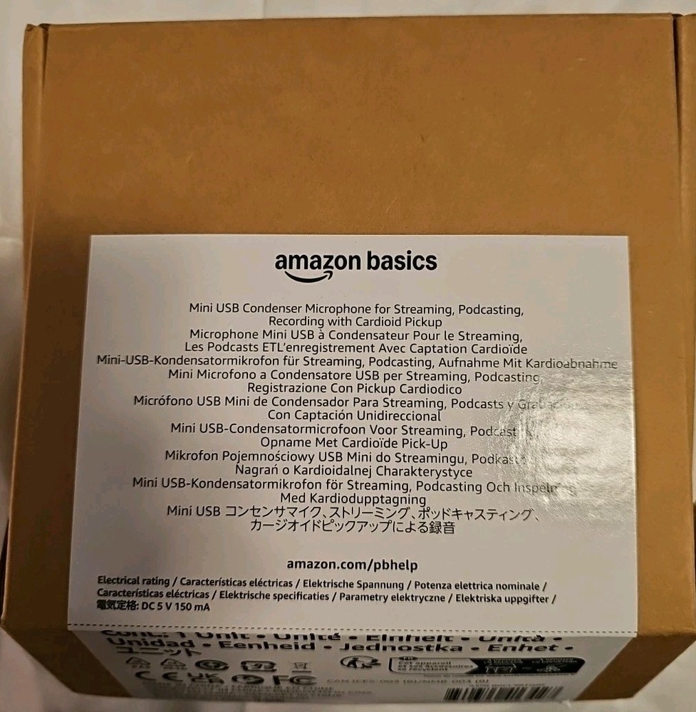 Amazon Basics USB Condenser Microphone for Streaming Recording, and Podcasting