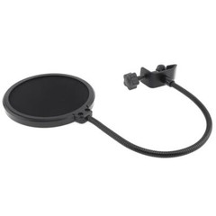 Microphone Pop Filter Dual Layered Mic Shield With Flexible 360° Gooseneck Clip