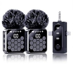 NEW 2026 Mini 3 in 1 Noise-Cancelling Wireless Lavalier Microphone. 45M Long