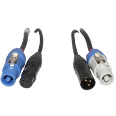 Pro X 10′ Ft Dual 14AWG Powerkon to Dual DMX Combo Link Jumper Cable