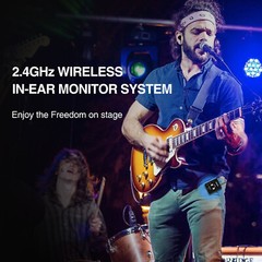 Lekato 2.4G Wireless in Ear Monitor Stereo Transmitter Receiver IEM System 100ft