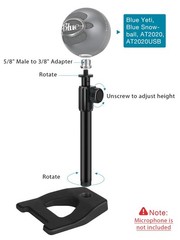 InnoGear Desktop Microphone Stand, Mic Stand Desk Table with Weighted Black
