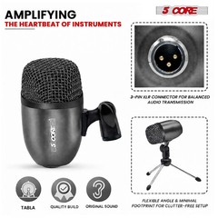 5 Core Tabla Mic Indian Instrument Microphone Set for Bayan & Dayan Dholak Mic