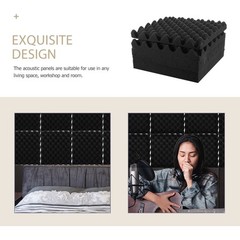 6Pcs Black Acoustic Panels Soundproofing Wall Pads for Speaker Isolation