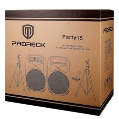 PRORECK PARTY 15 PA Speaker System Powered DJ Bluetooth 2000W 15″ DJ Speaker Set