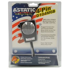 302-10005 D104M6B Amplified Ceramic Power 4-Pin CB Microphone, Black