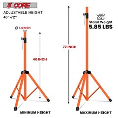 5Core Speaker Stand Tripod Tall Adjustable 72 Inch DJ Studio Monitor Stands
