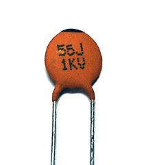 100pc Disc Ceramic Capacitor 56pF 1KV J ±5% NP0 Pitch=5mm RoHS Taiwan NPO