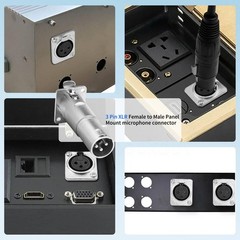 5/10* D Type XLR Female Panel Mount to Male Connector Solderless Connectors