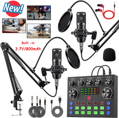Podcast Equipment Bundle Home Studio Recording Kit Music Mixer Microphone BM800