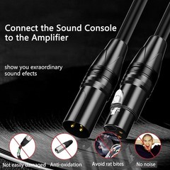 XLR Cables 25ft 4 Pack, Professional XLR Microphone Cable Male to Female, Gol…