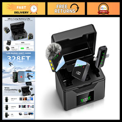 Wireless Lavalier Microphone for Smartphones & Computers, AI Noise Reduction, 60