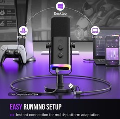 FiFine AM8 XLR USB Dynamic Microphone Ampligame Black