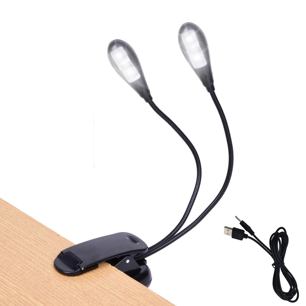 Music Stand Light, 1/2/4/10 Pack Clip on LED Book Lights, USB 1 Pack, Black