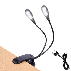 Music Stand Light, 1/2/4/10 Pack Clip on LED Book Lights, USB 1 Pack, Black
