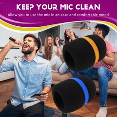 10 Pcs Handheld Stage Microphone Windscreen Foam Mic Cover Karaoke Black N9J8