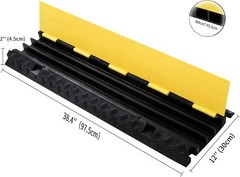 Cable Ramp 2 Pack of 3 Channel PVC Rubber Cable Protector, 44000lbs Capacity …