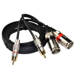 HQRP 2x XLR Male to 2x RCA Male Phono Plug Twin Lead / Audio Signal Patch Cable