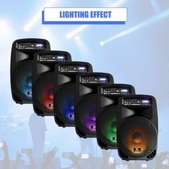 PRORECK 12 in Active Speaker 1000W Portable Bluetooth Karaoke Home Party Sound