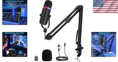 Instant Mute Gaming Microphone with Real-Time Monitoring