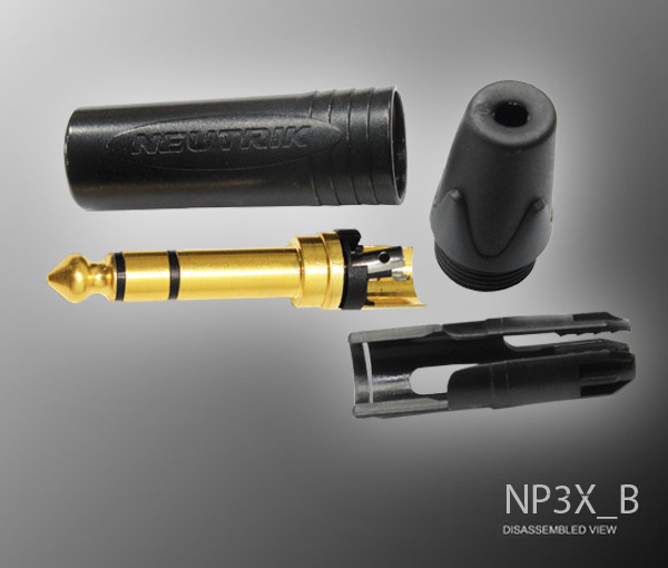 Neutrik Gold Balanced 1/4″ TRS Connector NP3X-B NP3X/B
