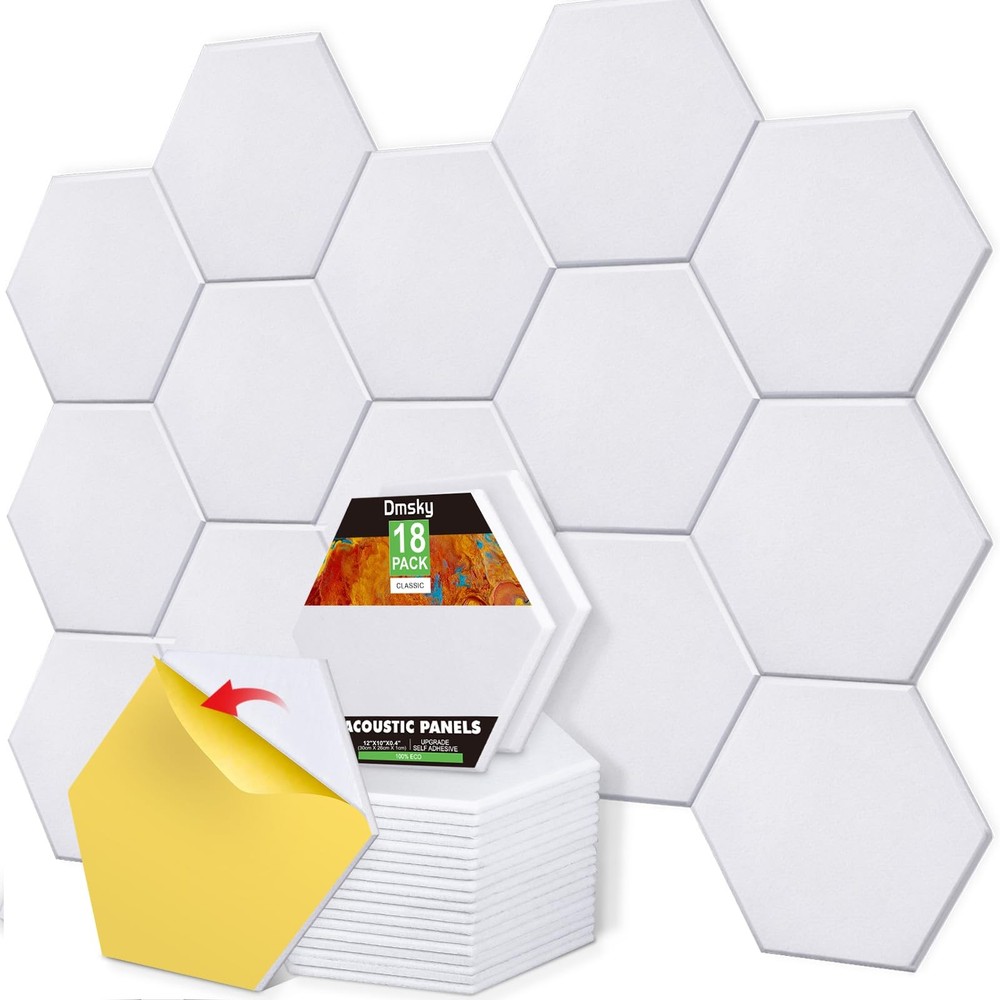 18 Pack Self-adhesive Acoustic Panels Soundproof Wall Panels 12X10X 0.4 Sound Ab