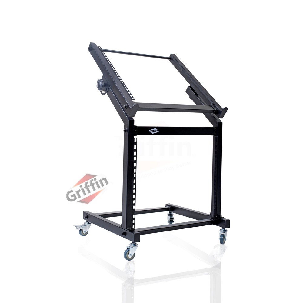 GRIFFIN Rack Mount Stand – Music Studio Recording Mixer Cart Rail Gear Holder