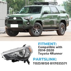 Left Side Headlight for 2014-2020 Toyota 4runner,OE Factory Halogen Headlamp