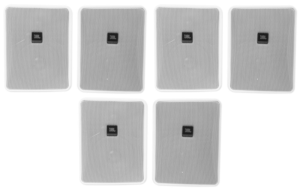 (6) JBL Control 25-1-WH 5.25″ 30w 70v Commercial Restaurant/Bar Wall Speakers