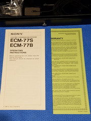 Vintage New NOS Sony ECM-77B Mic in Box Mid 1980s Lavalier Pro Broadcast Japan