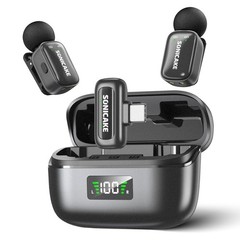SONICAKE 2.4G Wireless Mini Lavalier Microphone for iPhone, Android & Camera