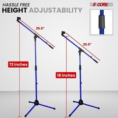 5Core Tripod Mic Stand 2Pcs Adjustable Holder Floor Microphone Boom Arm