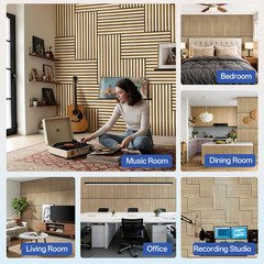 10 Pack Oak Wood Slat Acoustic Wall Panels – Soundproof & Stylish Decor
