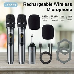2.4G UHF Wireless Microphone Rechargeable MIicrophone Dual Handheld Microphone