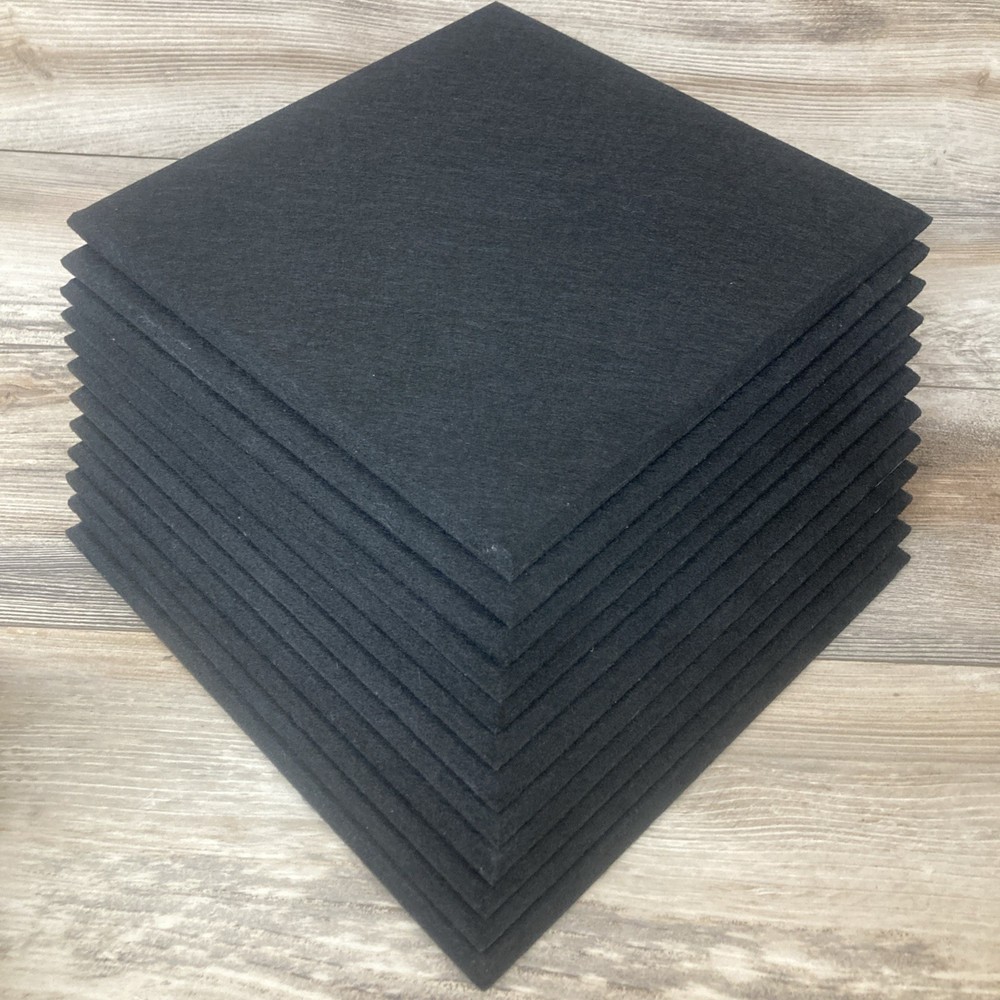 12Pack Black Acoustic Panels 12″X12″X 0.4″ Sound Absorbing Soundproof Wall Panel