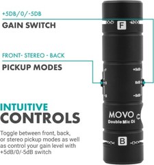 Movo DoubleMic-DI Dual Capsule Microphone – iPhone Two-Sided Cardioid Condenser