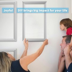 Pre Cut Wall Molding Set of 6 Polystyrene Wainscoting Panels for Interior Decor