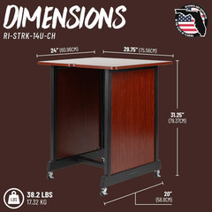 Rok-It by Frameworks Studio Series 14U Wood Rack Cabinet with Casters and Leveli