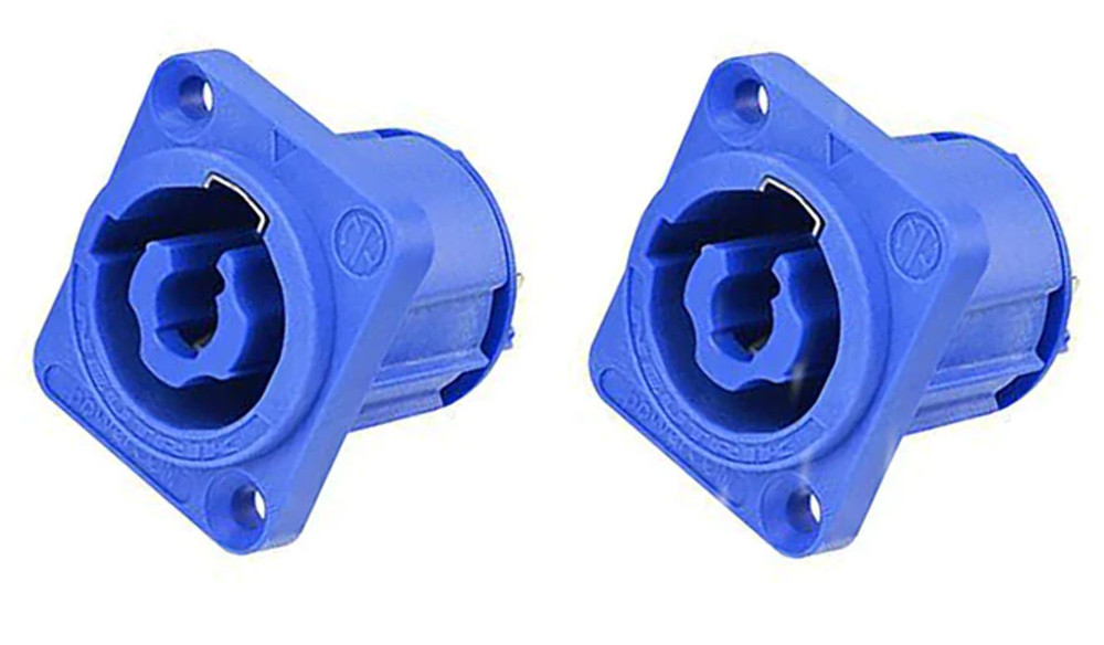 (2 PACK) NEUTRIK NAC3MPXXA POWERCON (BLUE) Power In Receptacle @ 20A/250V