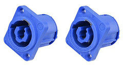 (2 PACK) NEUTRIK NAC3MPXXA POWERCON (BLUE) Power In Receptacle @ 20A/250V