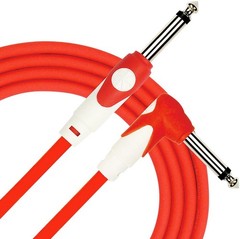 KIRLIN LightGear Straight to Right Angle Instrument Cable 10 ft. PVC Jacket Red