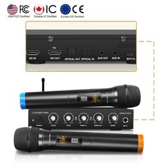 Sound Town Wireless Mic Karaoke Mixer w/ HD ARC, Optical, AUX (SWM16-MAX)