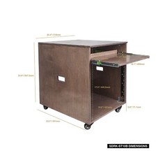 Sound Town 10U Solid Baltic Birch Plywood Studio Rack Desk with Slide-Out Tra…
