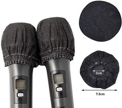 None Branded 200-Piece Disposable Microphone Cover, Black, 3 Inch, KTV Record…