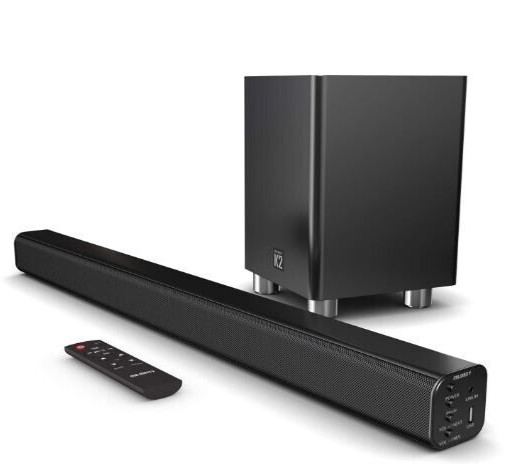 Majority K2 2.1 Sound Bar with Subwoofer, Surround Sound System w/Bluetooth