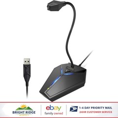 USB Desktop Microphone with Mute Button for Gaming, Podcasting & Streaming