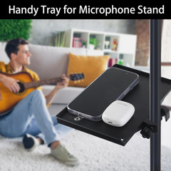 Microphone Stand Tray, Plastic Clamp on Firm Rack Tray Holder, Adjustable Mic St