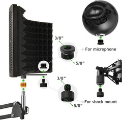 Microphone Isolation Shield, Foldable Mic Sound Absorbing Foam for Condenser Mic