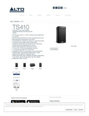 Alto TS410 10″ 2Way Powered Loudspeaker With Bluetooth, DSP and App Control